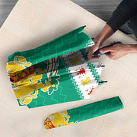 Bulgaria Christmas Umbrella with Green-White Theme, Coat of Arms, and National Flag Motif - Wonder Print Shop