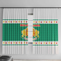 Bulgaria Christmas Window Curtain with Green-White Theme, Coat of Arms, and National Flag Motif - Wonder Print Shop