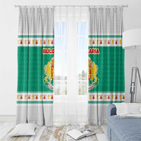 Bulgaria Christmas Window Curtain with Green-White Theme, Coat of Arms, and National Flag Motif - Wonder Print Shop