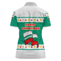 Bulgaria Christmas Women Polo Shirt with Green-White Theme, Coat of Arms, and National Flag Motif - Wonder Print Shop
