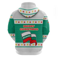 Bulgaria Christmas Zip Hoodie with Green-White Theme, Coat of Arms, and National Flag Motif - Wonder Print Shop