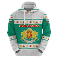 Bulgaria Christmas Zip Hoodie with Green-White Theme, Coat of Arms, and National Flag Motif - Wonder Print Shop