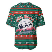 Bulgaria Christmas Baseball Jersey with Green-Red Theme, Golden Lion, and Santa Sleigh Motif - Wonder Print Shop