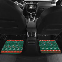 Bulgaria Christmas Car Mats with Green-Red Theme, Golden Lion, and Santa Sleigh Motif - Wonder Print Shop