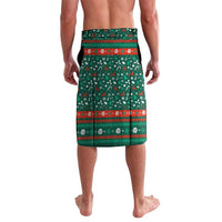 Bulgaria Christmas Lavalava with Green-Red Theme, Golden Lion, and Santa Sleigh Motif - Wonder Print Shop
