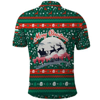 Bulgaria Christmas Polo Shirt with Green-Red Theme, Golden Lion, and Santa Sleigh Motif - Wonder Print Shop