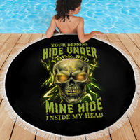 Your Demons Hide Under Your Bed Beach Blanket - Wonder Print Shop