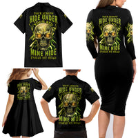 Your Demons Hide Under Your Bed Family Matching Long Sleeve Bodycon Dress and Hawaiian Shirt - Wonder Print Shop
