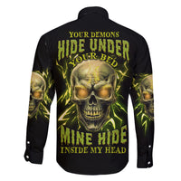 Your Demons Hide Under Your Bed Family Matching Tank Maxi Dress and Hawaiian Shirt - Wonder Print Shop