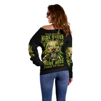 Your Demons Hide Under Your Bed Off Shoulder Sweater - Wonder Print Shop