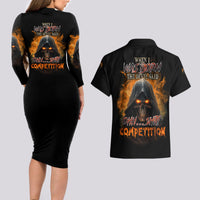 When I Was Born Reaper Fire Couples Matching Long Sleeve Bodycon Dress and Hawaiian Shirt - Wonder Print Shop