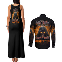 When I Was Born Reaper Fire Couples Matching Tank Maxi Dress and Long Sleeve Button Shirt - Wonder Print Shop
