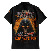 When I Was Born Reaper Fire Family Matching Long Sleeve Bodycon Dress and Hawaiian Shirt - Wonder Print Shop