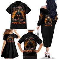 When I Was Born Reaper Fire Family Matching Off Shoulder Long Sleeve Dress and Hawaiian Shirt - Wonder Print Shop