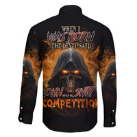 When I Was Born Reaper Fire Family Matching Off Shoulder Long Sleeve Dress and Hawaiian Shirt - Wonder Print Shop