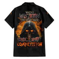 When I Was Born Reaper Fire Family Matching Short Sleeve Bodycon Dress and Hawaiian Shirt - Wonder Print Shop