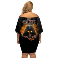 When I Was Born Reaper Fire Off Shoulder Short Dress - Wonder Print Shop