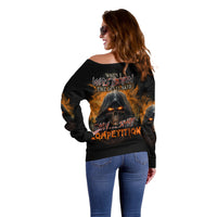 When I Was Born Reaper Fire Off Shoulder Sweater - Wonder Print Shop