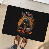 When I Was Born Reaper Fire Rubber Doormat - Wonder Print Shop