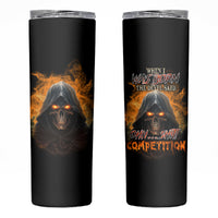 When I Was Born Reaper Fire Skinny Tumbler - Wonder Print Shop