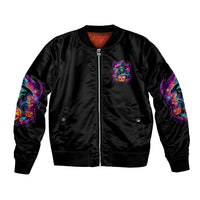 In My Defense I Was Left Unsupervised Halloween Bomber Jacket - Wonder Print Shop