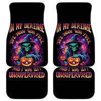In My Defense I Was Left Unsupervised Halloween Car Mats - Wonder Print Shop