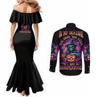 In My Defense I Was Left Unsupervised Halloween Couples Matching Mermaid Dress and Long Sleeve Button Shirt TS04