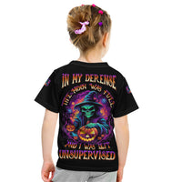 In My Defense I Was Left Unsupervised Halloween Kid T Shirt - Wonder Print Shop