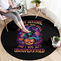 in-my-defense-i-was-left-unsupervised-halloween-round-carpet