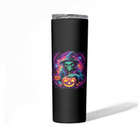 In My Defense I Was Left Unsupervised Halloween Skinny Tumbler - Wonder Print Shop