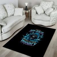 I'm Not Anti-social Mad Reaper Skull Area Rug - Wonder Print Shop