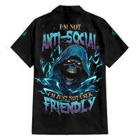 I'm Not Anti-social Mad Reaper Skull Hawaiian Shirt - Wonder Print Shop