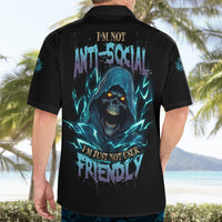 I'm Not Anti-social Mad Reaper Skull Hawaiian Shirt - Wonder Print Shop