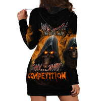 I'm Not Anti-social Mad Reaper Skull Hoodie Dress - Wonder Print Shop