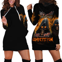 I'm Not Anti-social Mad Reaper Skull Hoodie Dress - Wonder Print Shop