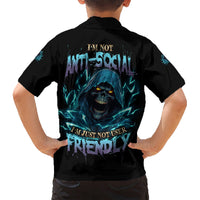 I'm Not Anti-social Mad Reaper Skull Kid Hawaiian Shirt - Wonder Print Shop