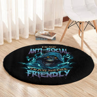 im-not-anti-social-mad-reaper-skull-round-carpet