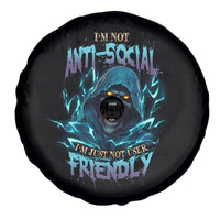 I'm Not Anti-social Mad Reaper Skull Spare Tire Cover - Wonder Print Shop