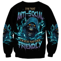 I'm Not Anti-social Mad Reaper Skull Sweatshirt - Wonder Print Shop