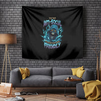 I'm Not Anti-social Mad Reaper Skull Tapestry - Wonder Print Shop