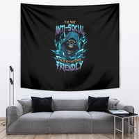 I'm Not Anti-social Mad Reaper Skull Tapestry - Wonder Print Shop