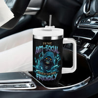 I'm Not Anti-social Mad Reaper Skull Tumbler With Handle - Wonder Print Shop