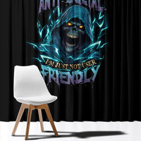 I'm Not Anti-social Mad Reaper Skull Window Curtain - Wonder Print Shop