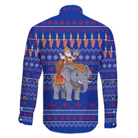 Cambodia Christmas Family Matching Summer Maxi Dress and Hawaiian Shirt with Santa in Traditional Outfit Elephant Dancers and Snowflake Pattern - Wonder Print Shop