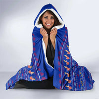 Cambodia Christmas Hooded Blanket with Santa in Traditional Outfit Elephant Dancers and Snowflake Pattern - Wonder Print Shop