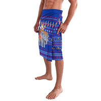 Cambodia Christmas Lavalava with Santa in Traditional Outfit Elephant Dancers and Snowflake Pattern - Wonder Print Shop
