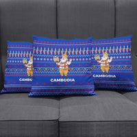 Cambodia Christmas Pillow Cover with Santa in Traditional Outfit Elephant Dancers and Snowflake Pattern - Wonder Print Shop