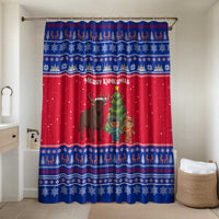 Cambodia Christmas Bathroom Set with Buffalo Children Holiday Tree Snowflakes and Khmer Pattern Design - Wonder Print Shop