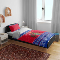 Cambodia Christmas Bedding Set with Buffalo Children Holiday Tree Snowflakes and Khmer Pattern Design - Wonder Print Shop