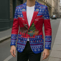 Cambodia Christmas Blazer with Buffalo Children Holiday Tree Snowflakes and Khmer Pattern Design - Wonder Print Shop